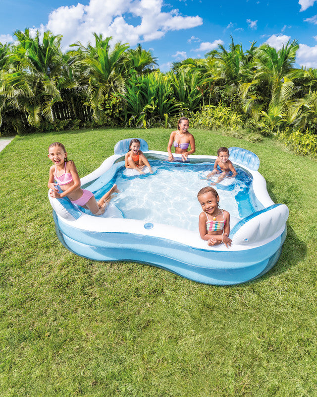 PISCINA INFLABLE FAMILIAR CON 4 ASIENTOS
