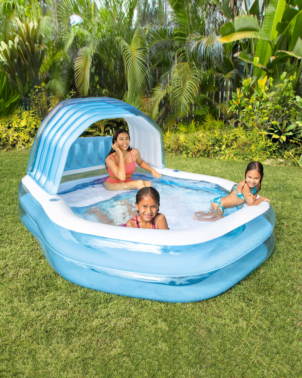 PISCINA INFLABLE FAMILIAR CON SILLON Y TECHO
