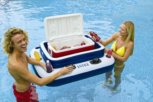 CONSERVADORA HIELERA FLOTANTE RECTANGULAR INTEX