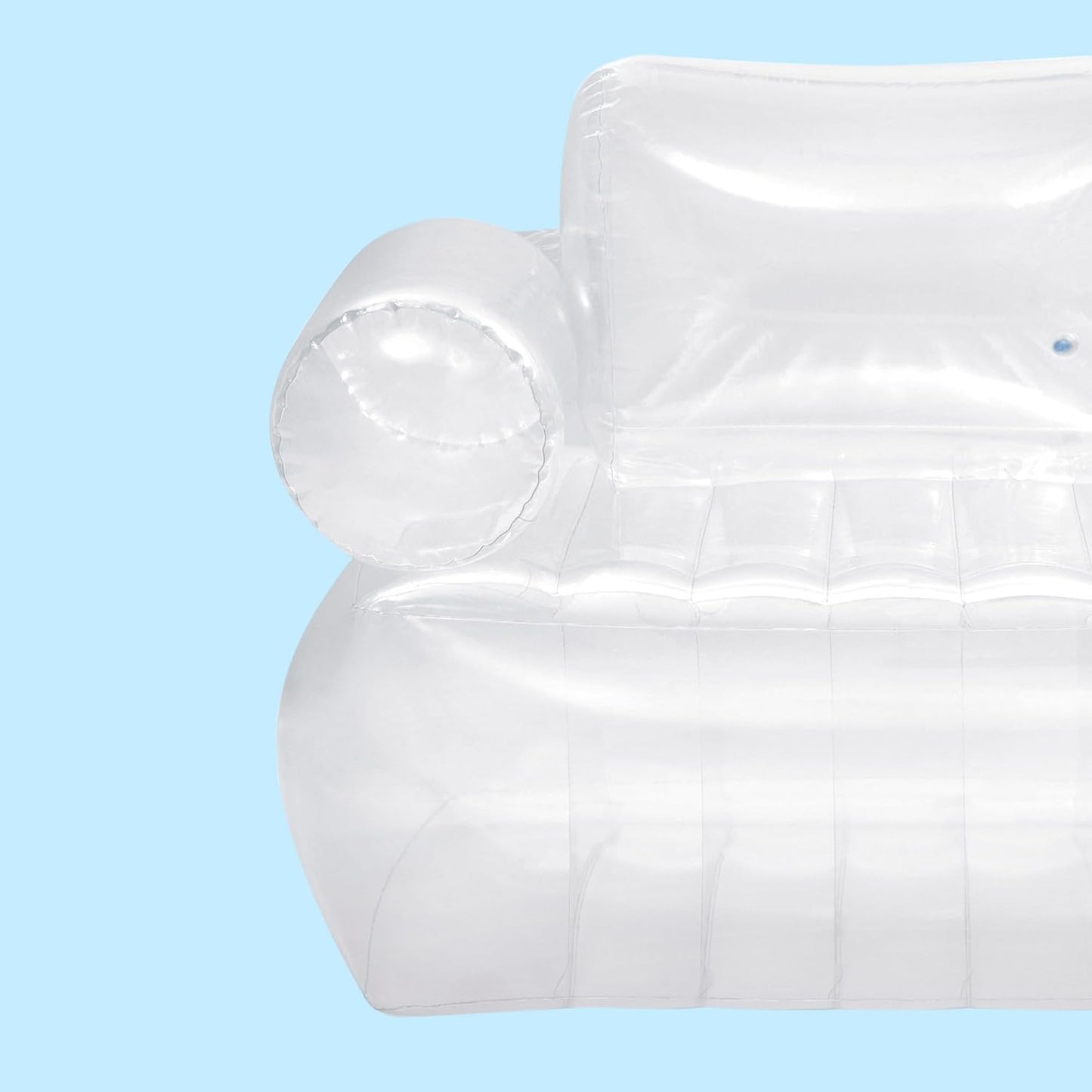 SILLÓN INFLABLE TRANSPARENTE CON APOYABRAZOS