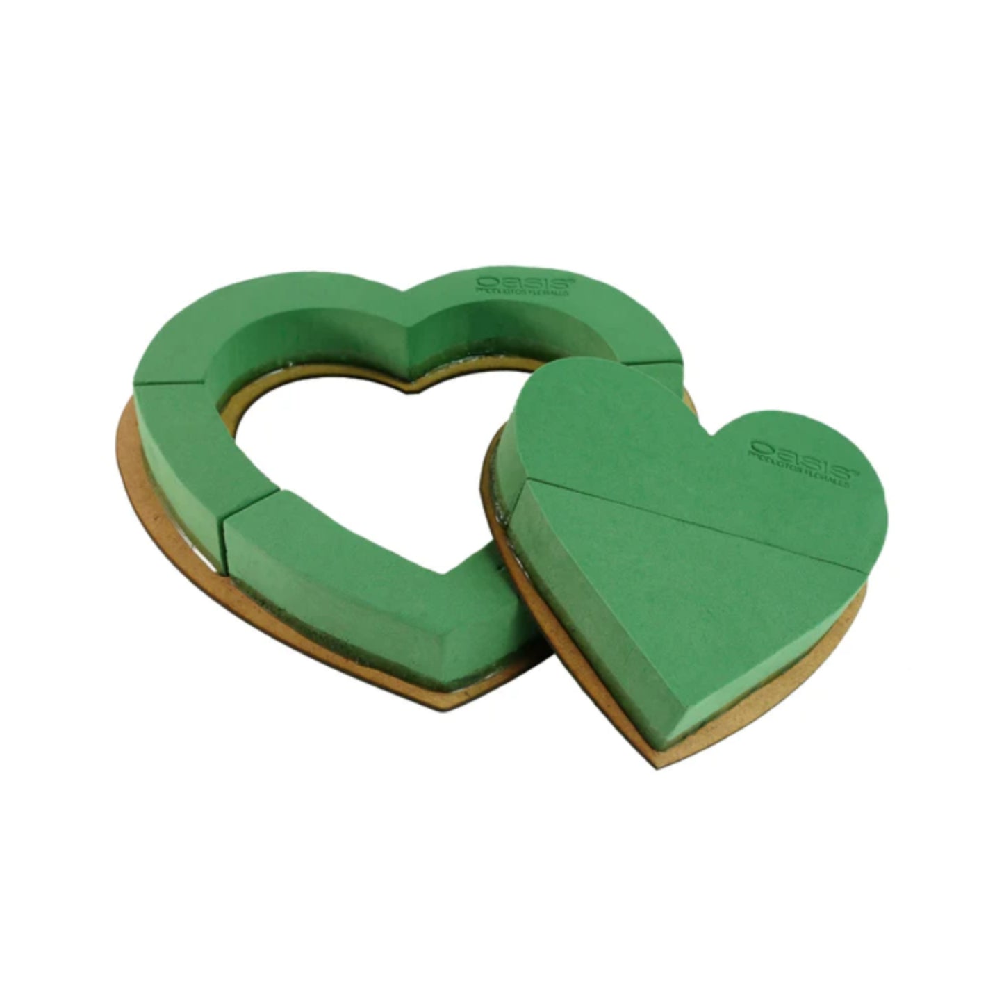 CAJA CON 4 PACK DE CORAZÓNES CON BASE MDF