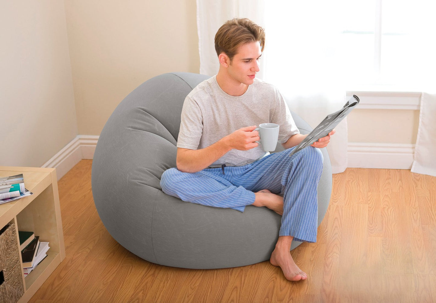 SILLÓN INFLABLE GRIS