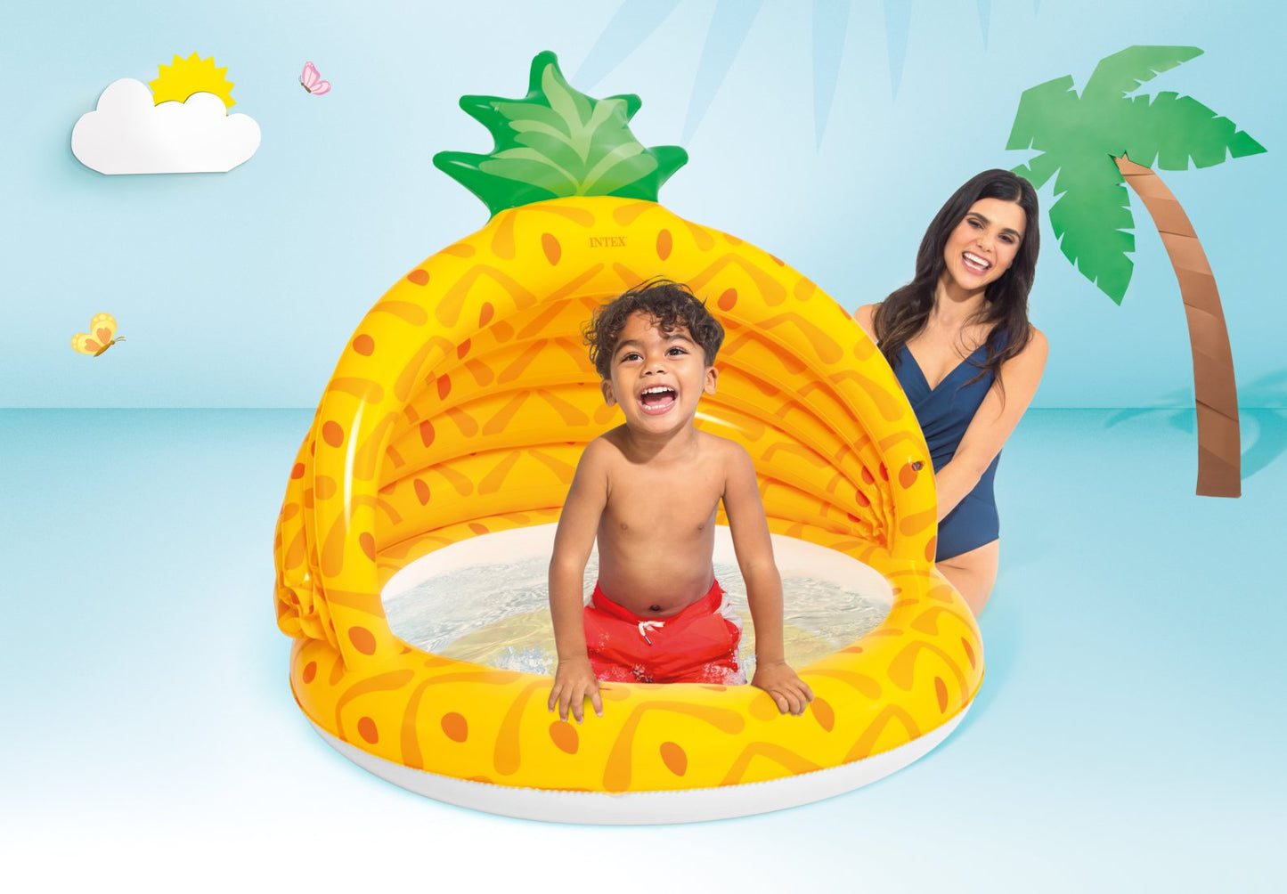 PISCINA INFLABLE CON TECHO PIÑA