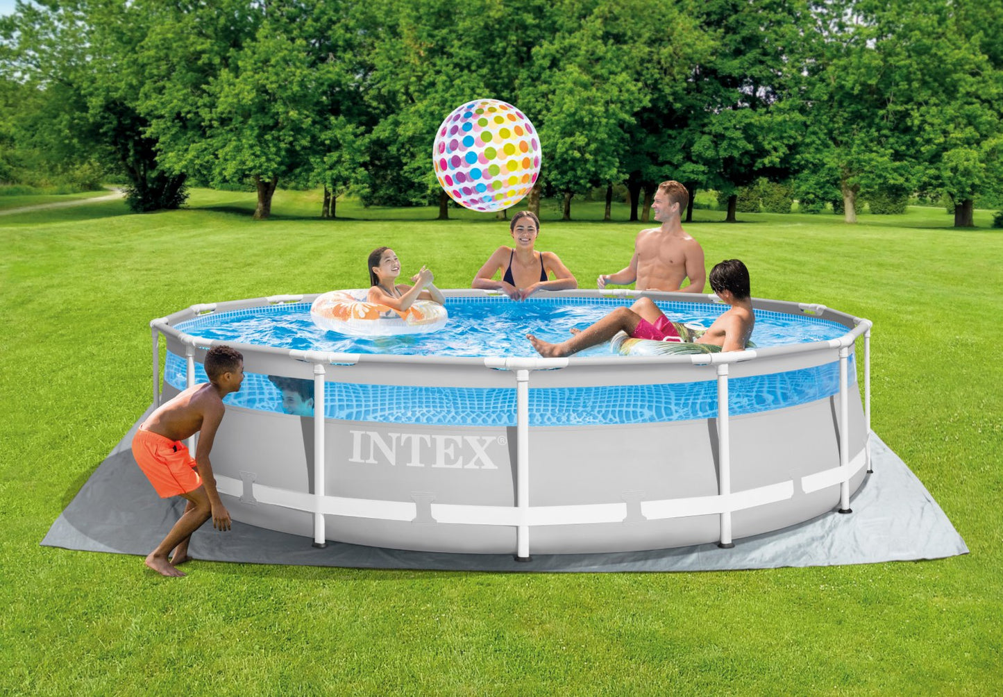 PISCINA INTEX PRISM FRAME CLEARVIEW VENTANA PANORÁMICA 488x122 cm
