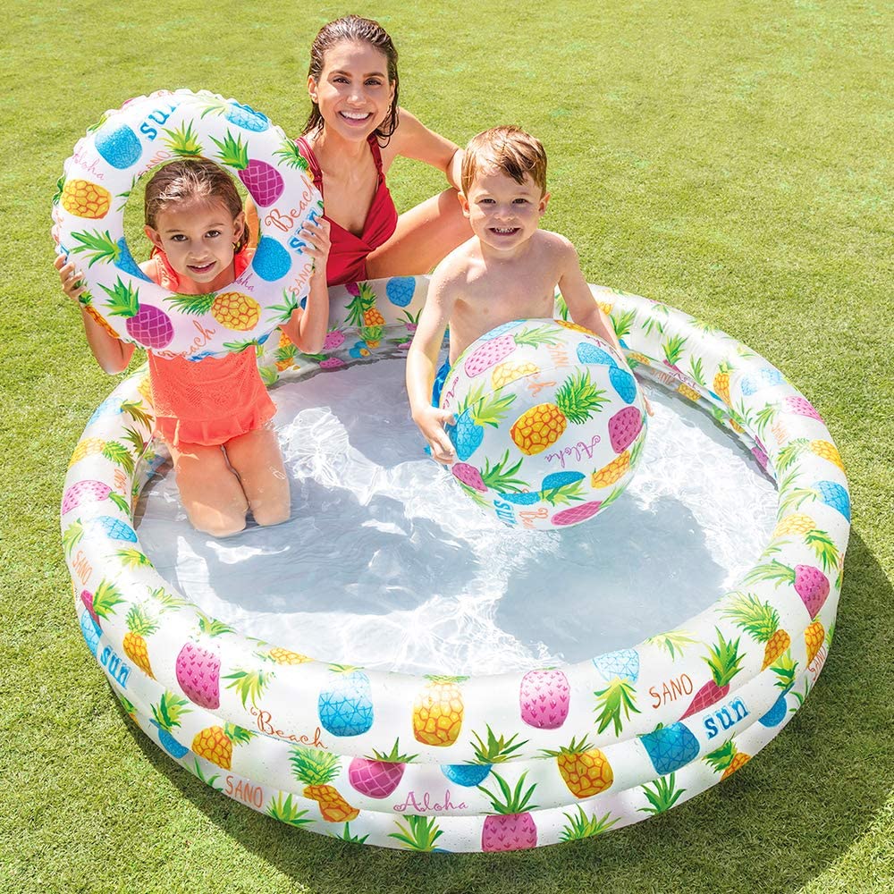 PISCINA SET SALVAVIDAS Y PELOTA INTEX