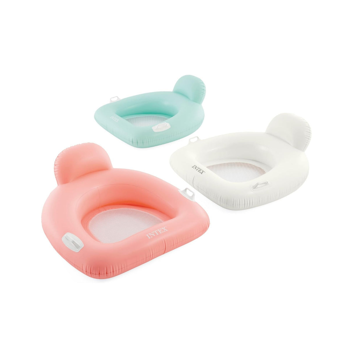 COLCHONETA CON ALMOHADA INFLABLE EN TONOS PASTEL INTEX