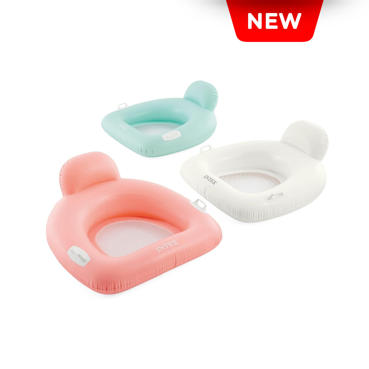 COLCHONETA CON ALMOHADA INFLABLE EN TONOS PASTEL INTEX