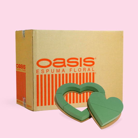 CAJA CON 4 PACK DE CORAZÓNES CON BASE MDF