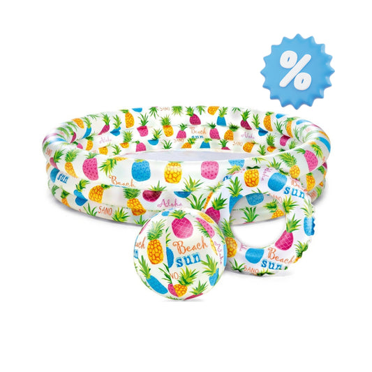 PISCINA SET SALVAVIDAS Y PELOTA INTEX