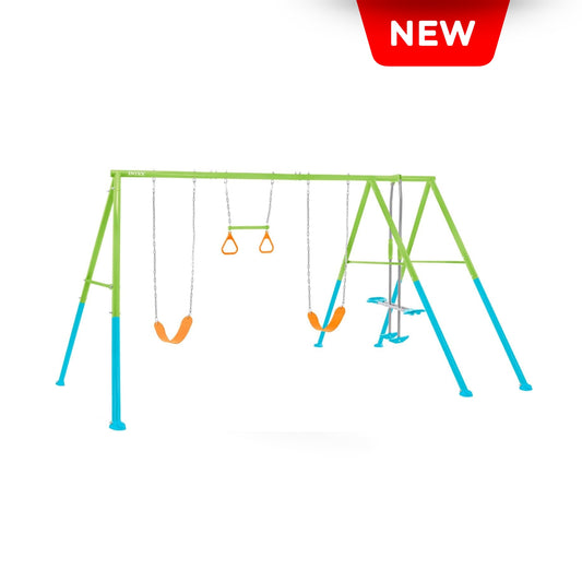 Juego de patio  con balancín, 2 hamacas y trapecio intex