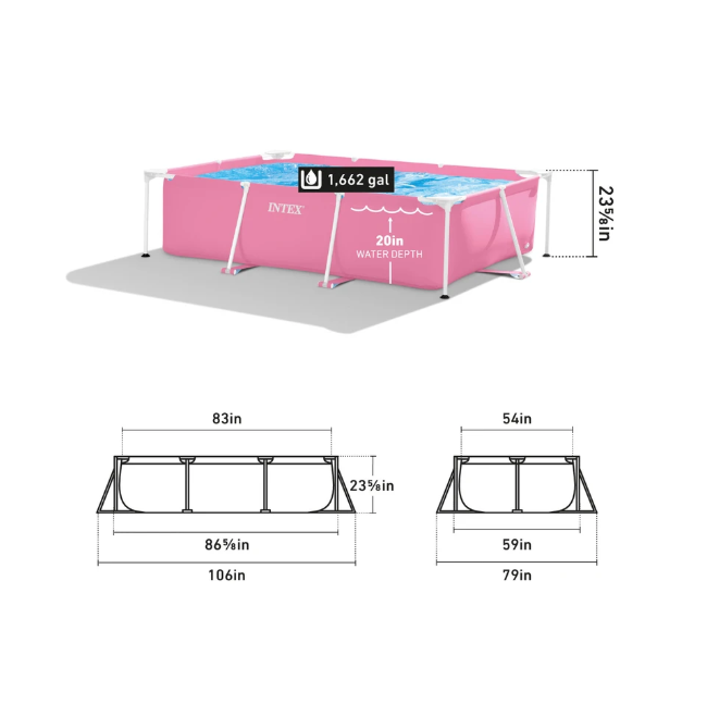 Piscina rectangular metal frame 220 x 150x 60 cm 28266