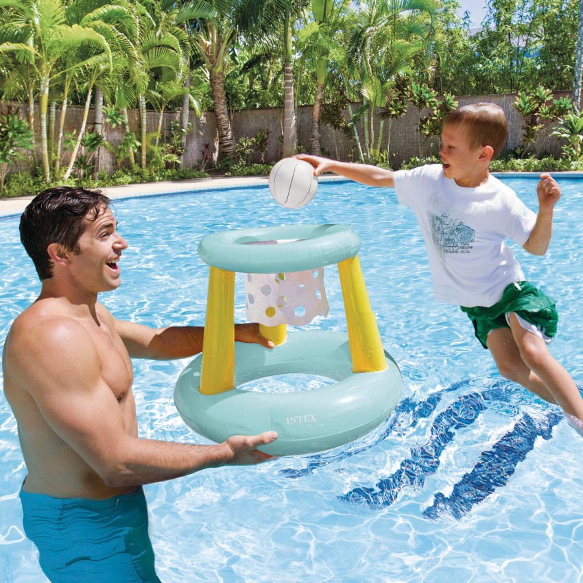 ARO DE BASKETBALL INFLABLE INTEX CELESTE Y VERDE